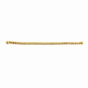 Gold Tone Tennis Bracelet CZ Magnetic Clasp New